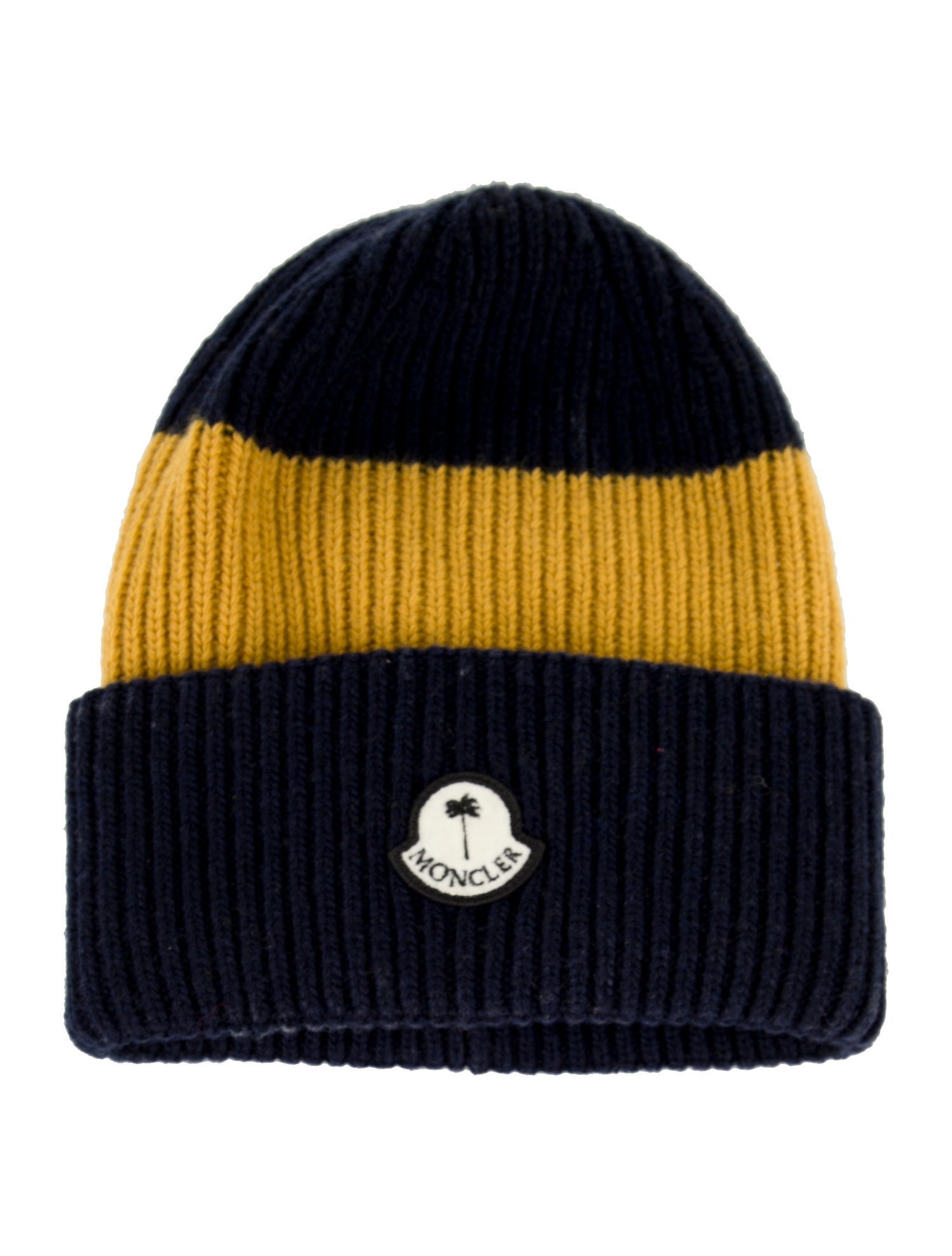 Moncler Blue Pattern Printed Knit Beanie