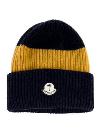 Moncler Blue Pattern Printed Knit Beanie