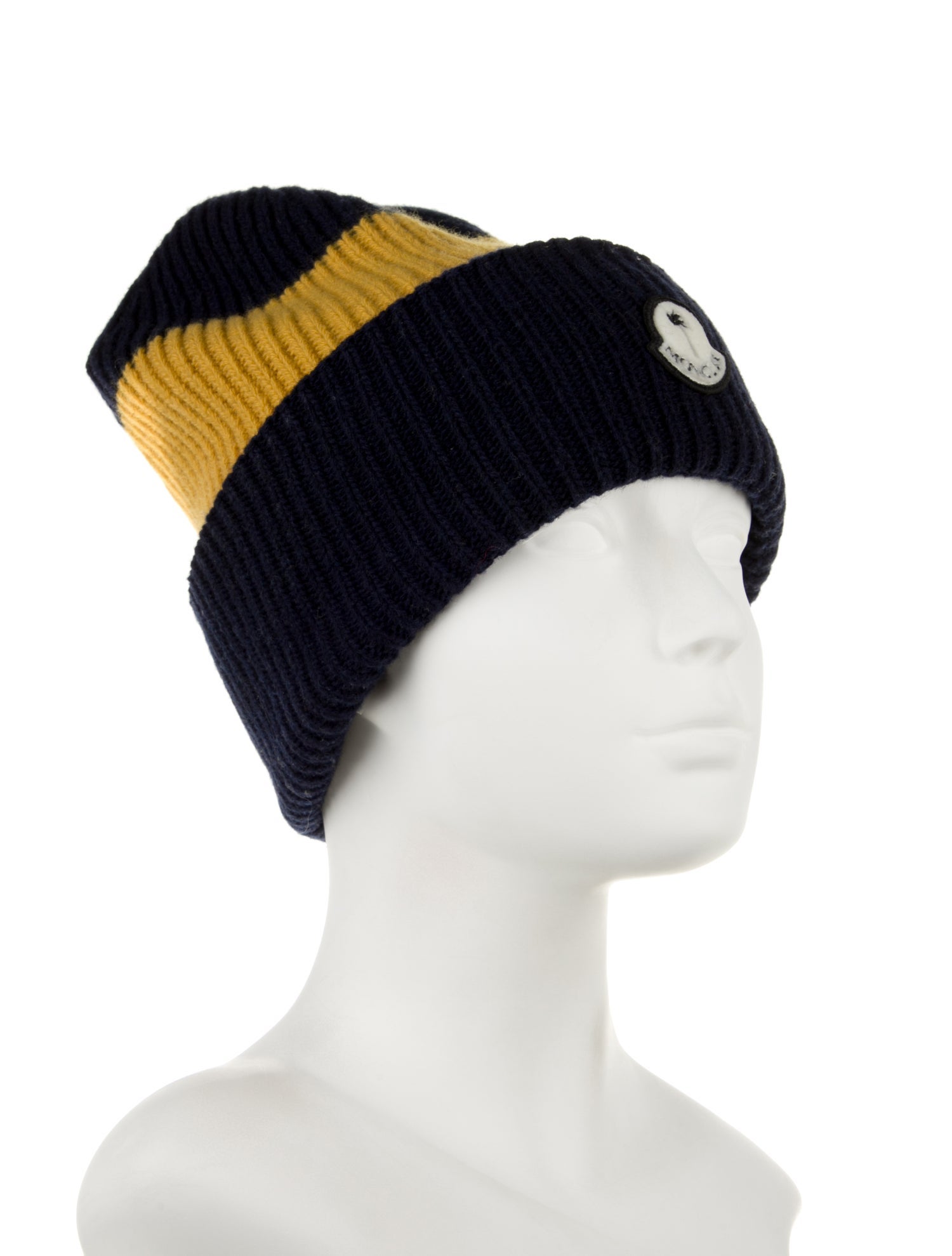 Moncler Blue Pattern Printed Knit Beanie