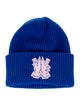 Moncler Blue Knit Embroidered Beanie
