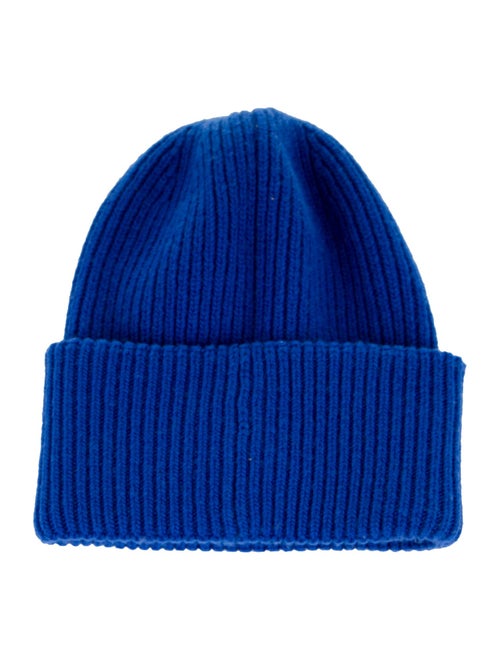 Moncler Blue Knit Embroidered Beanie