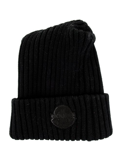 Moncler Black Knit Embroidered Beanie