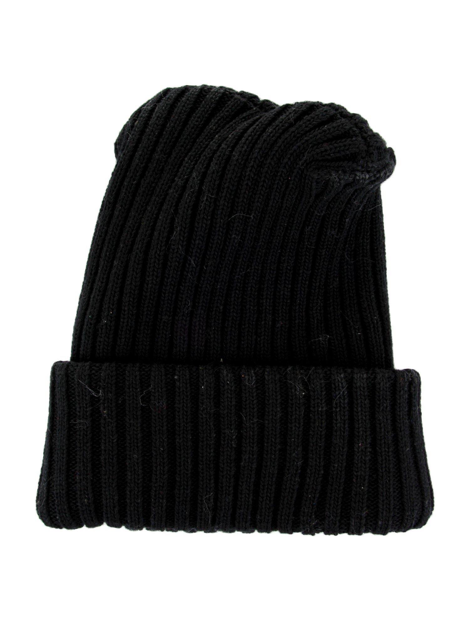 Moncler Black Knit Embroidered Beanie