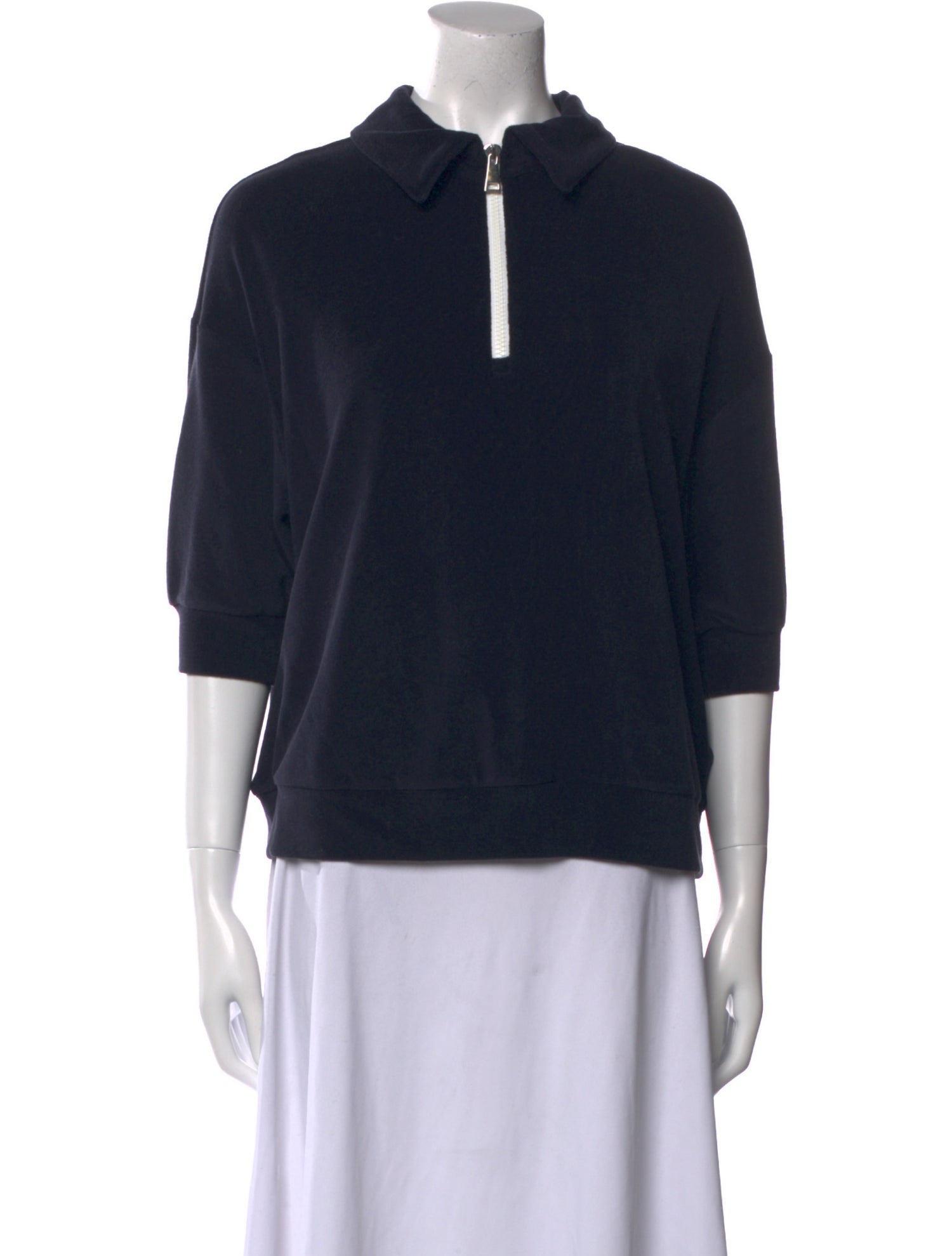 Moncler V-Neck Three-Quarter Sleeve Sweatshirt