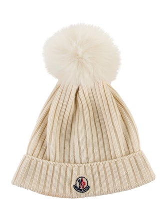 Moncler Embroidered Logo Pom-Pom Knit Beanie