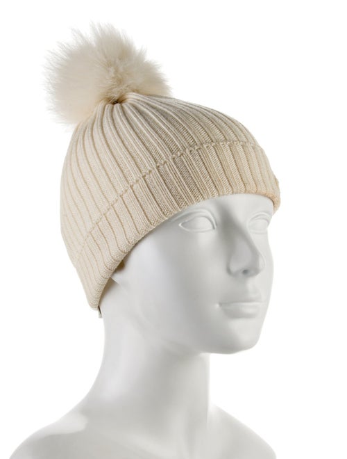 Moncler Embroidered Logo Pom-Pom Knit Beanie