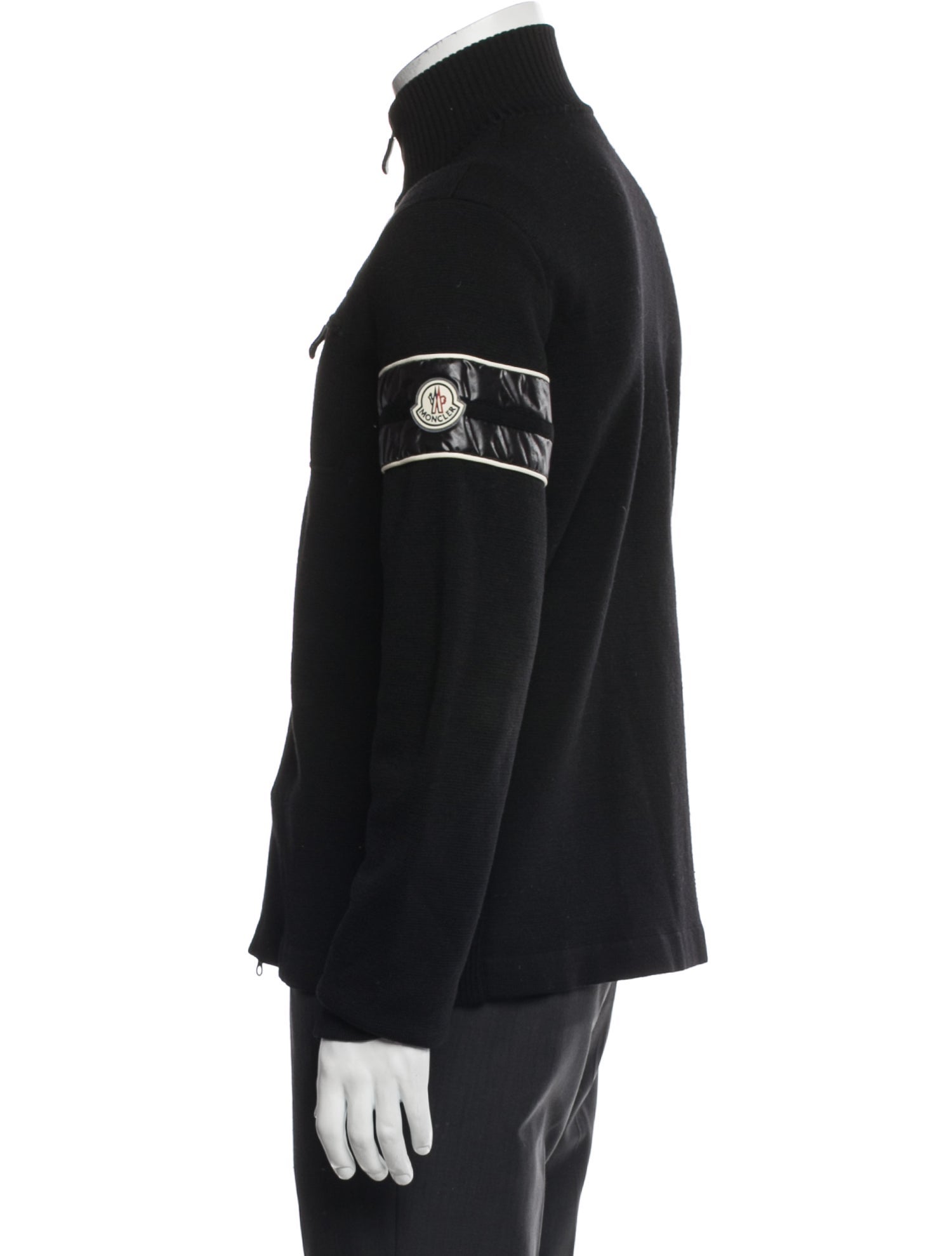 Moncler Wool Graphic Print Polo Sweater