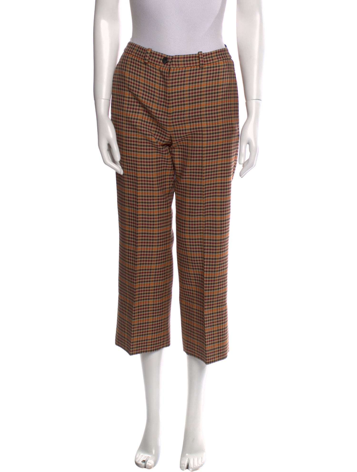 Moncler Plaid Print Wide Leg Pants w/ Tags