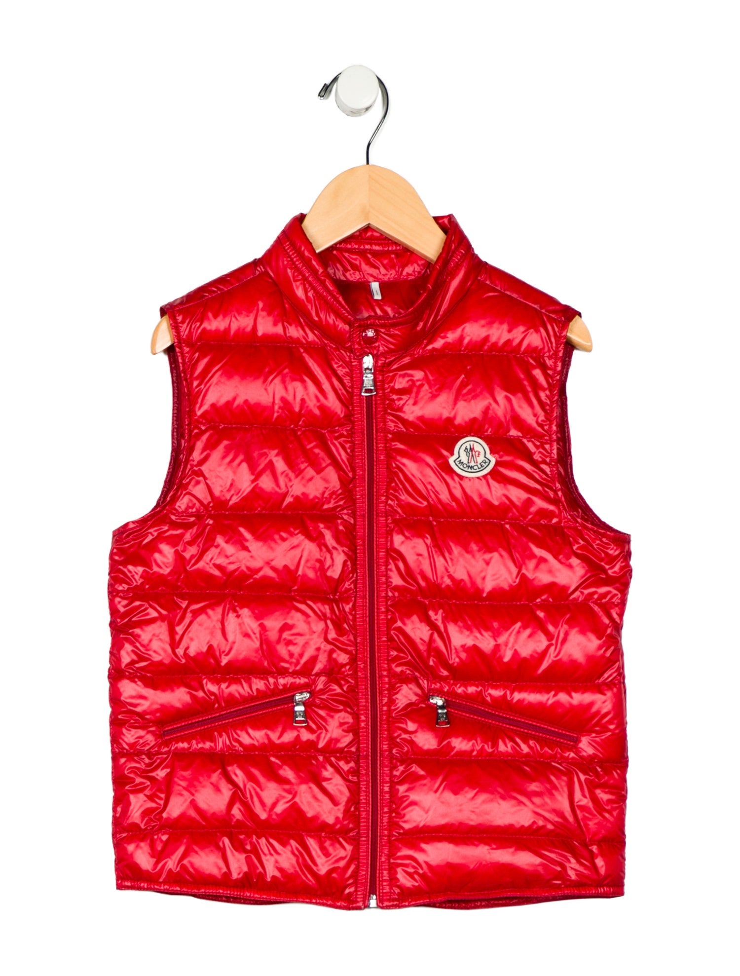 Moncler kid boys' red puffer vest