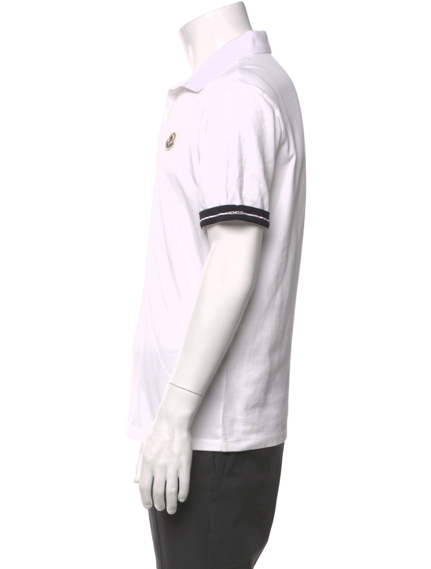 Moncler Striped Collar Polo Shirt