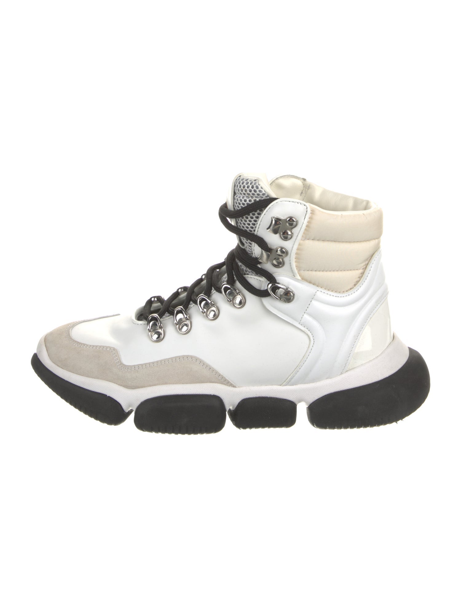 Moncler Leather Mesh Accents Wedge Sneakers