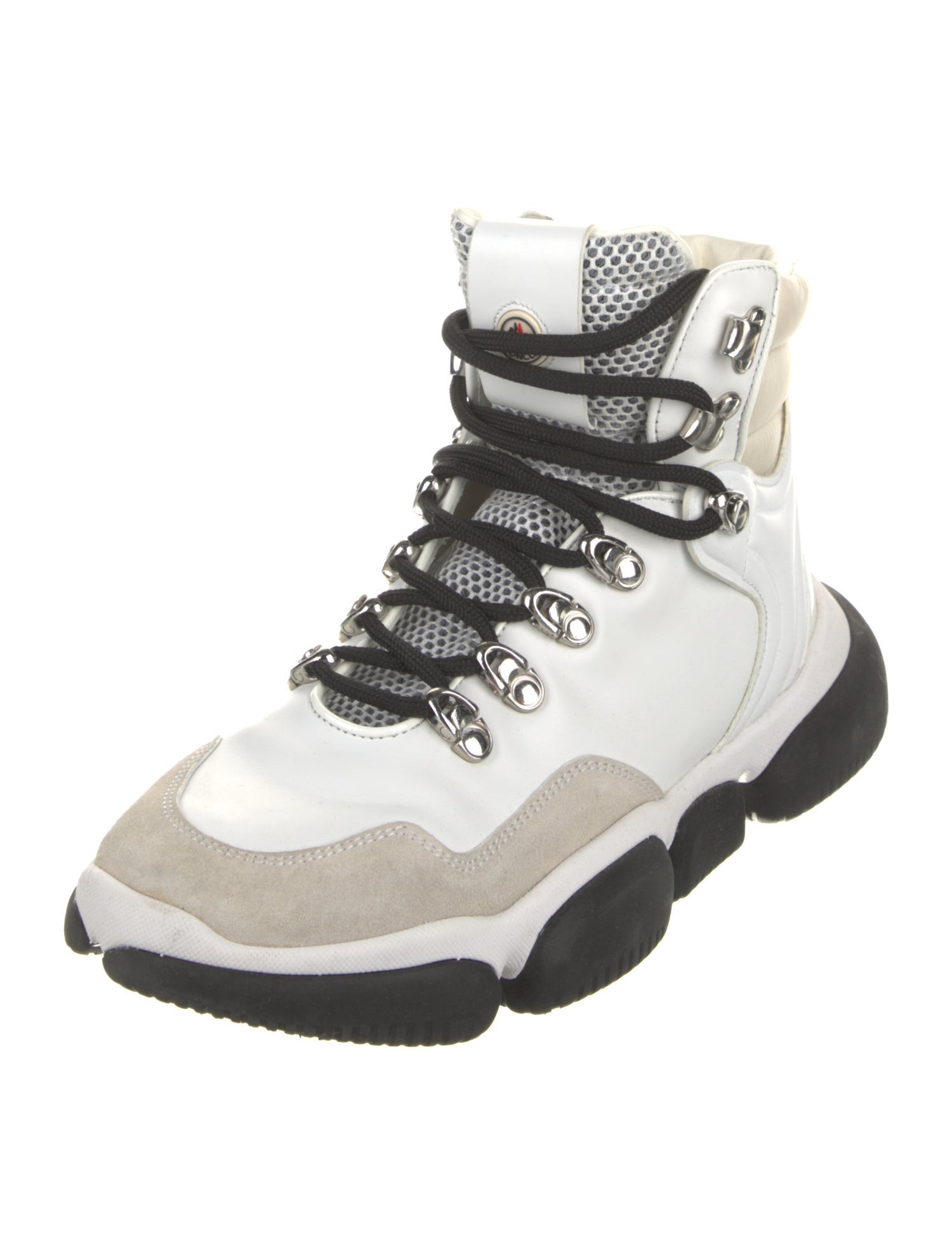 Moncler Leather Mesh Accents Wedge Sneakers