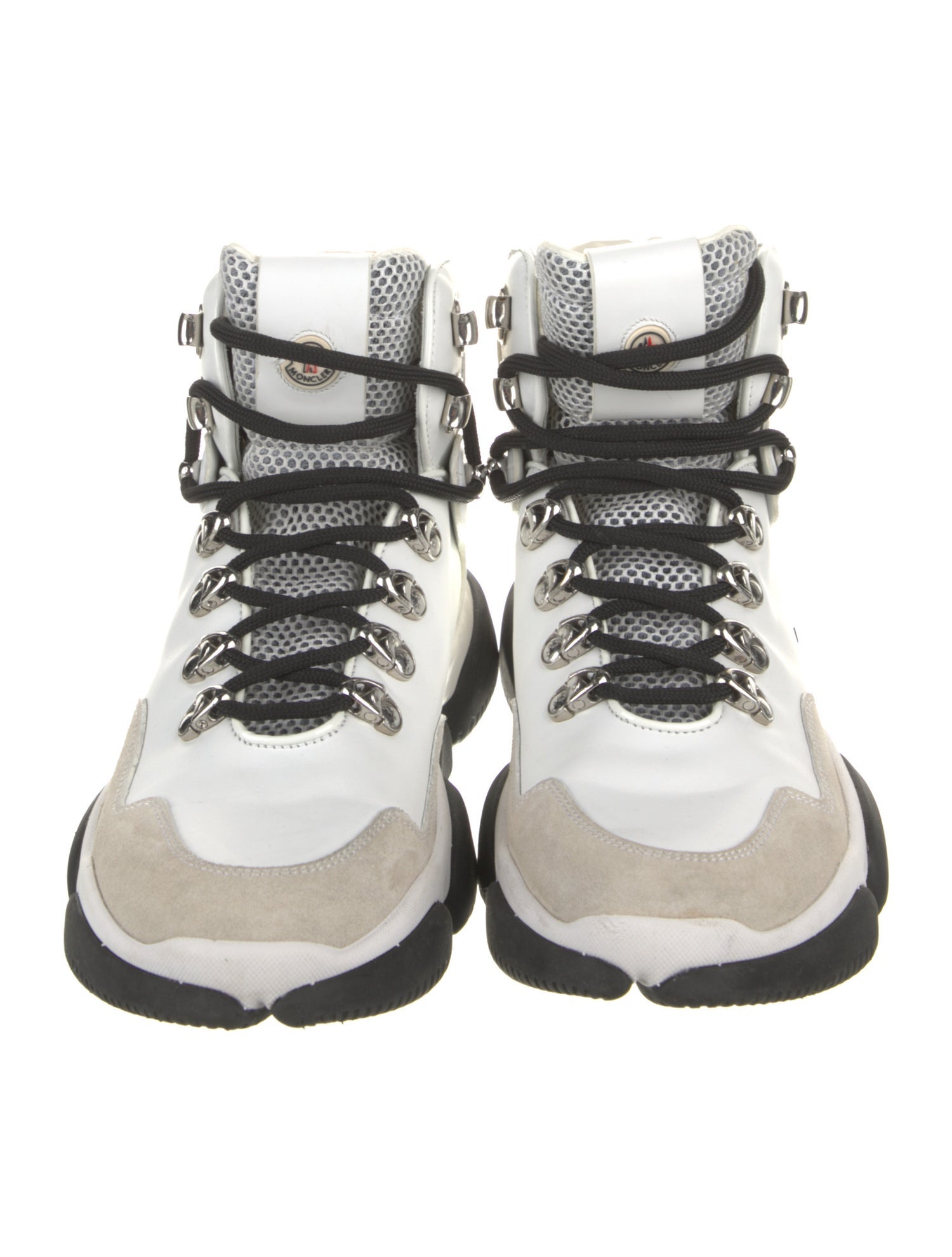 Moncler Leather Mesh Accents Wedge Sneakers