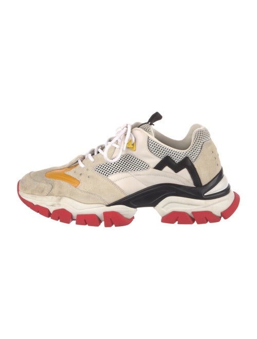 Moncler Suede Colorblock Pattern Athletic Sneakers