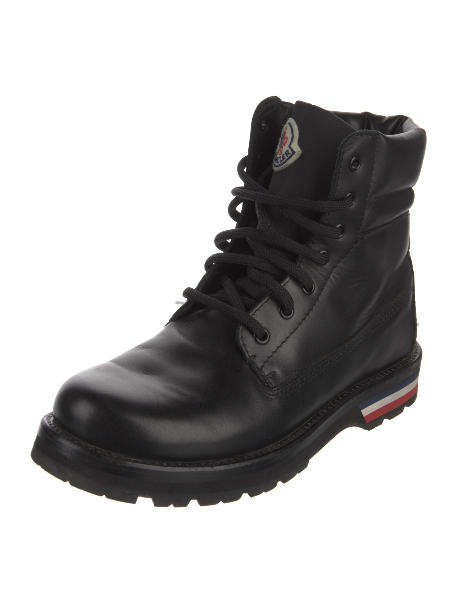 Moncler Leather Lace-Up Boots