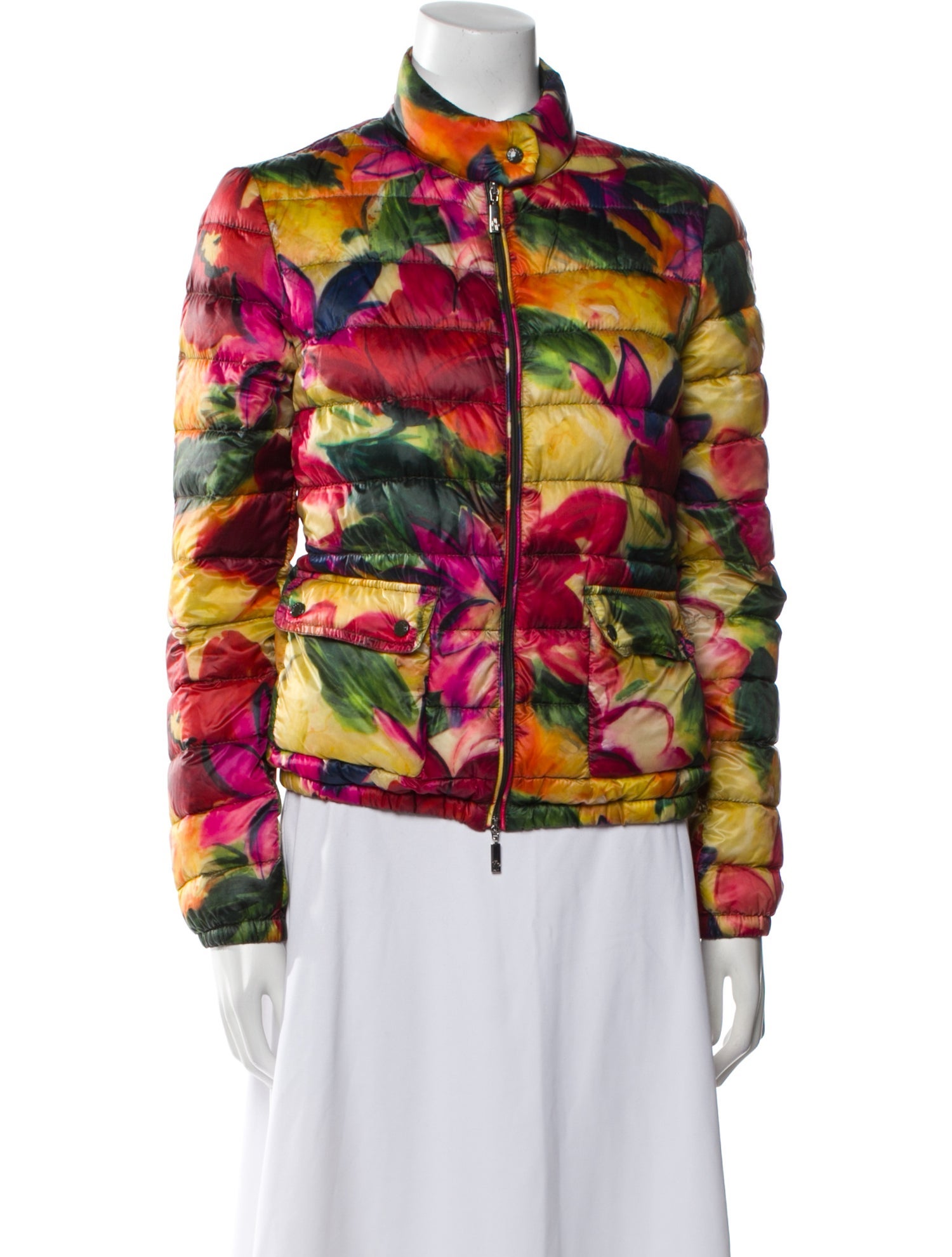 Moncler Down Floral Print Down Jacket
