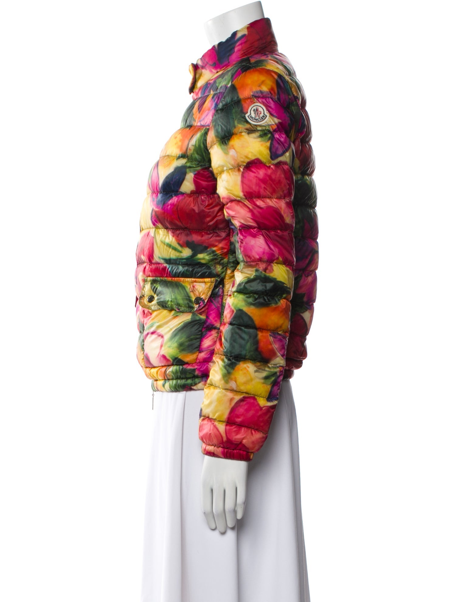 Moncler Down Floral Print Down Jacket
