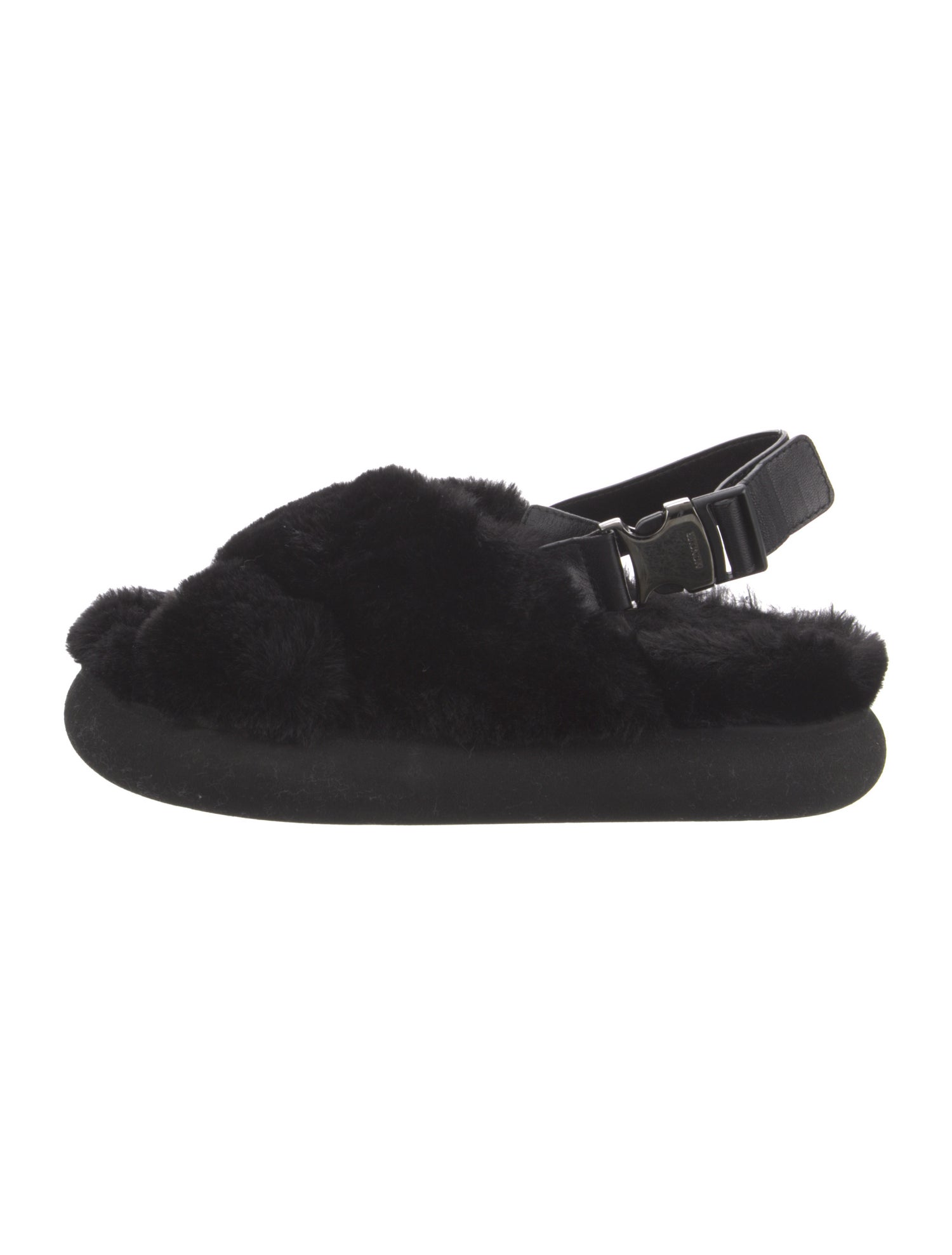 Moncler Fur Slingback Sandals