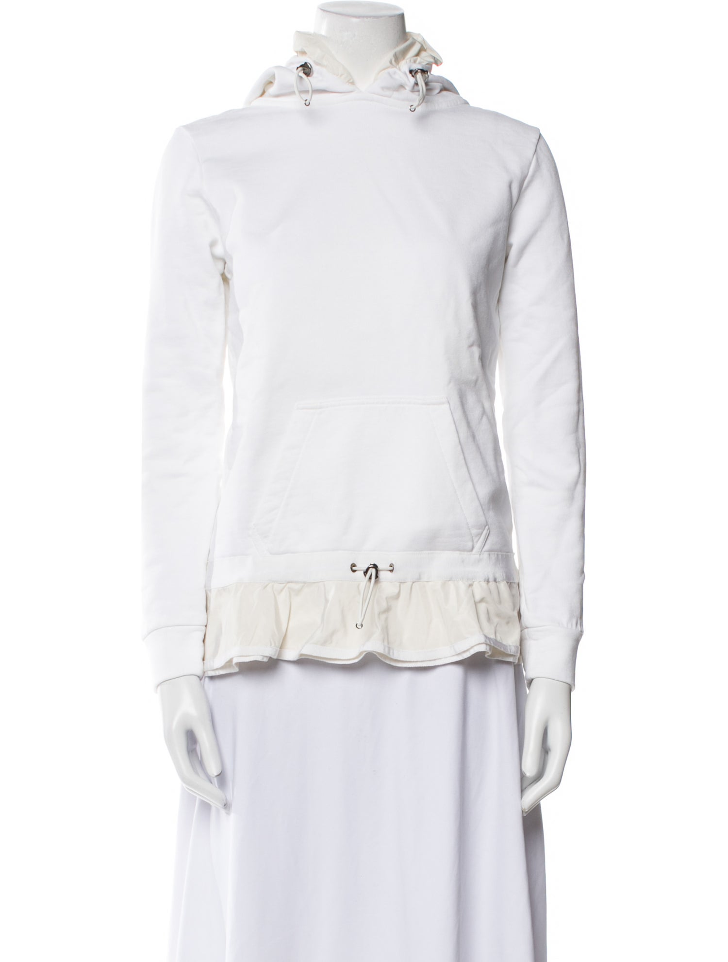 Moncler Crew Neck Long Sleeve Button-Up Top