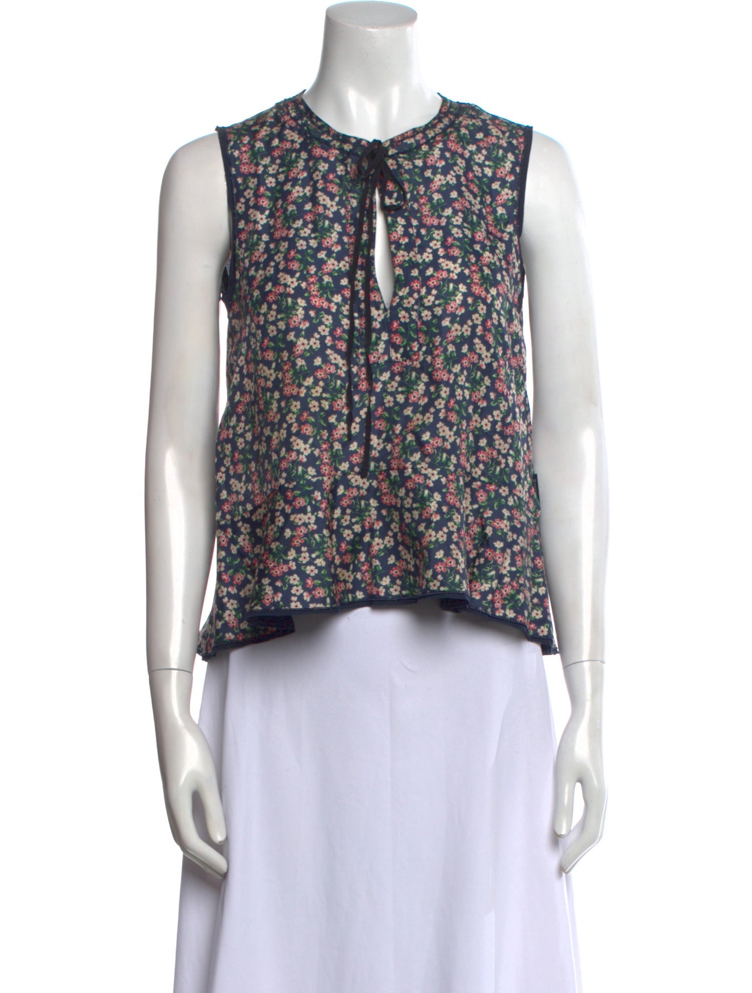 Moncler Silk Floral Print Crop Top