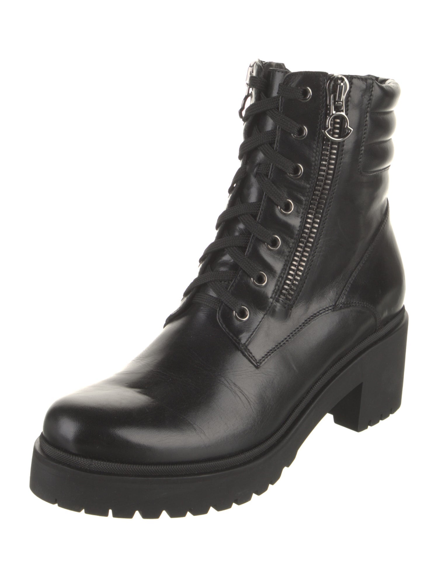 Moncler Leather Combat Boots
