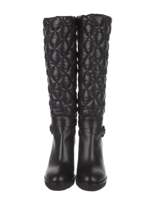 Moncler Quilted Pattern Leather Boots