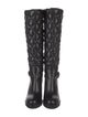 Moncler Quilted Pattern Leather Boots