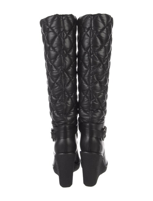 Moncler Quilted Pattern Leather Boots