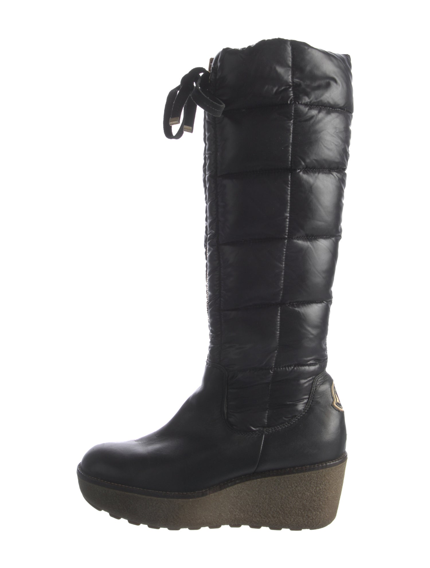 Moncler Quilted Pattern Nylon Combat Boots