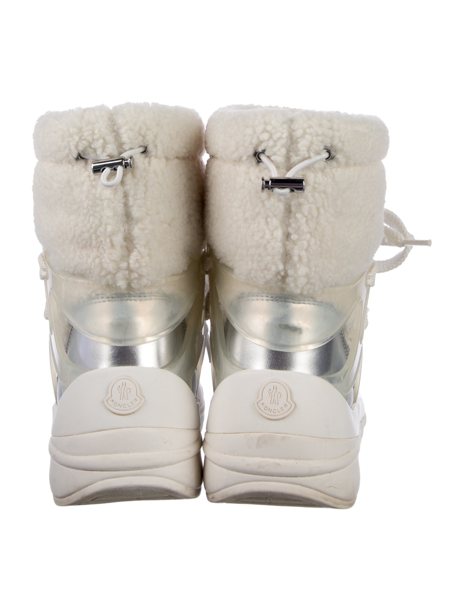 Moncler Leather Colorblock Pattern Lace-Up Boots
