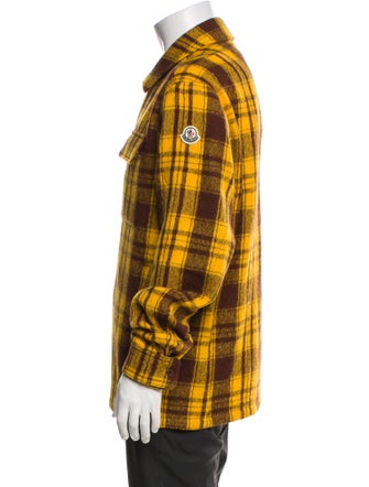 Moncler Virgin Wool Plaid Print Utility Jacket