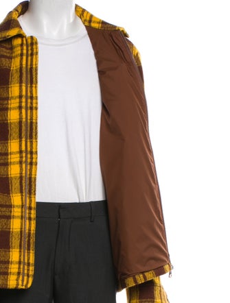 Moncler Virgin Wool Plaid Print Utility Jacket