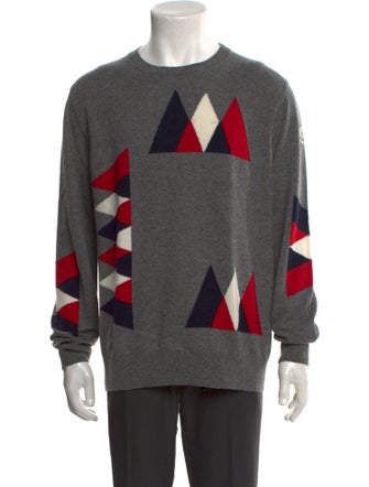 Moncler Virgin Wool Graphic Print Pullover