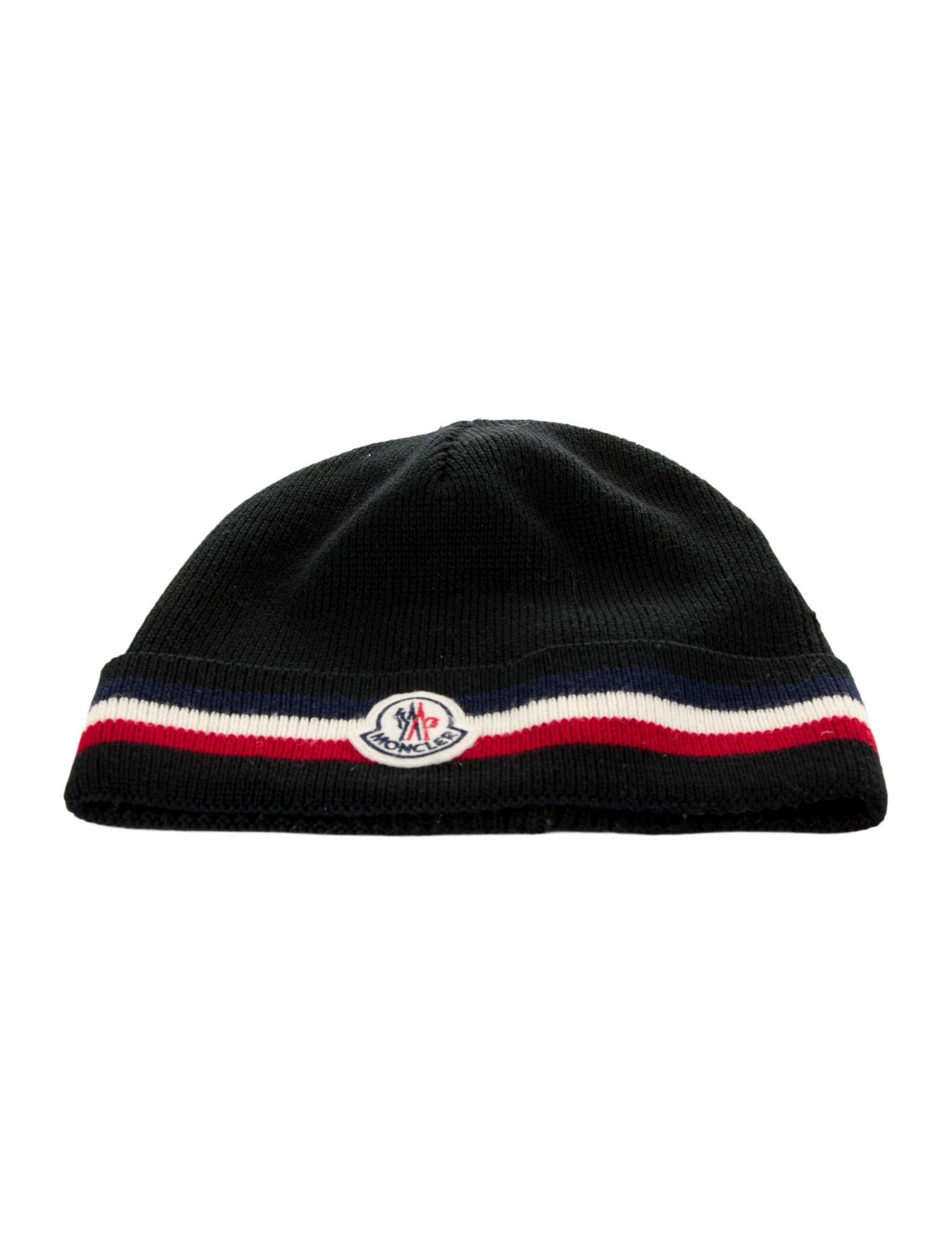 Moncler Logo Embroidered Striped Beanie