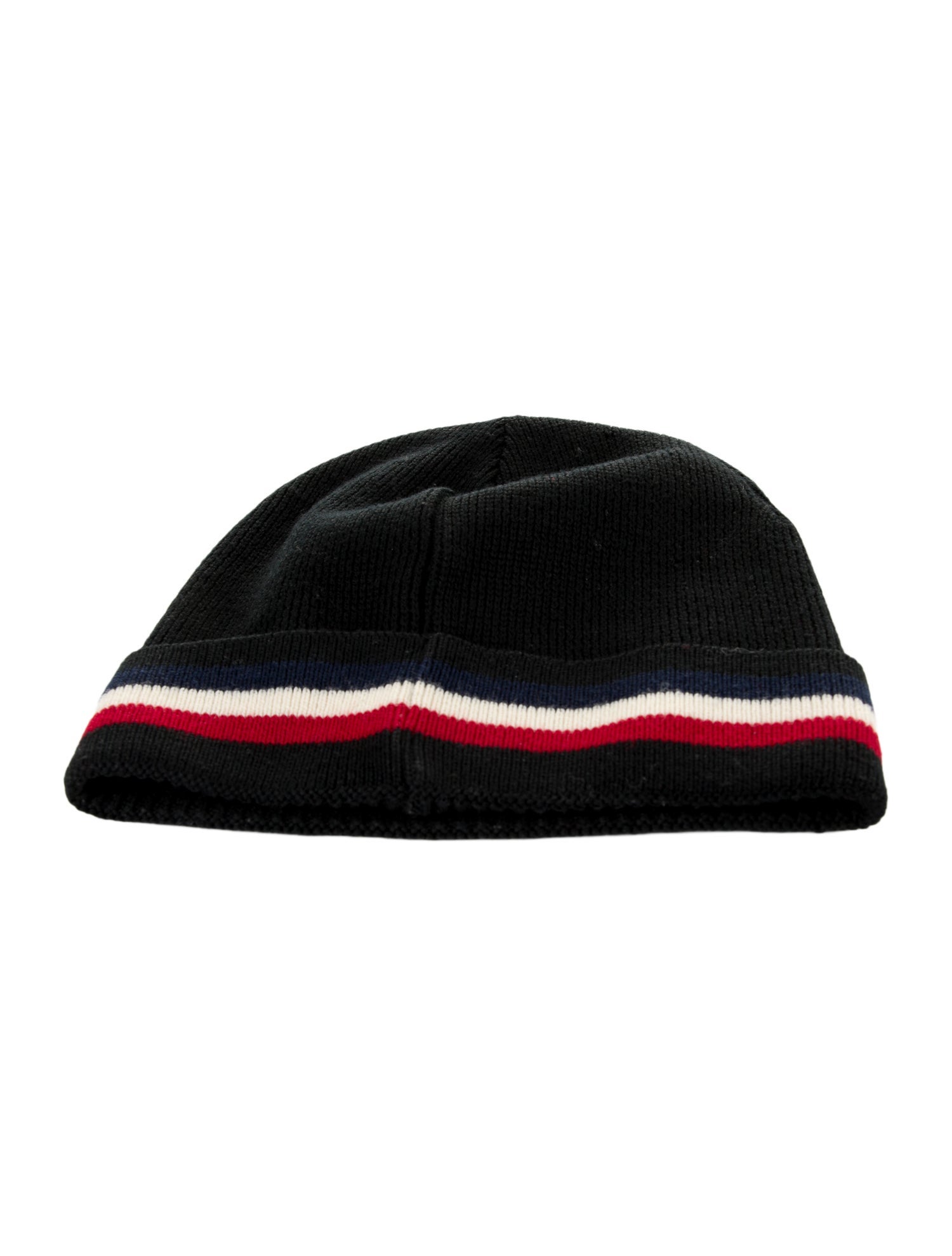 Moncler Logo Embroidered Striped Beanie