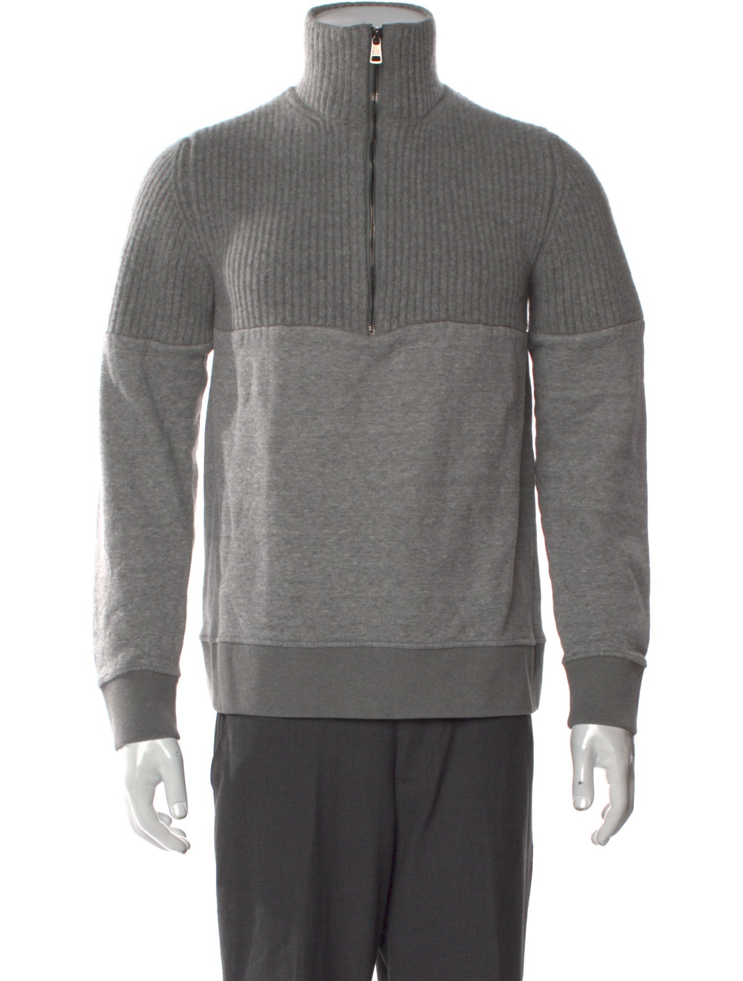 Moncler Signature Logo Mock Neck Pullover