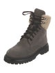 Moncler Signature Logo Suede Combat Boots