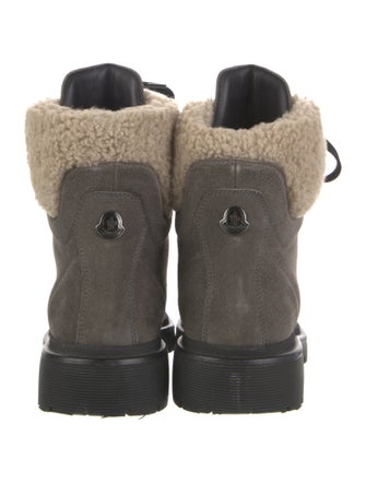 Moncler Signature Logo Suede Combat Boots