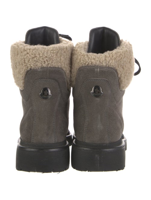 Moncler Signature Logo Suede Combat Boots