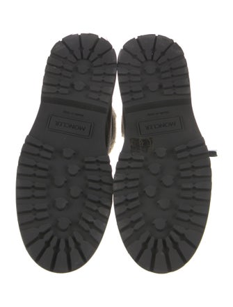 Moncler Signature Logo Suede Combat Boots