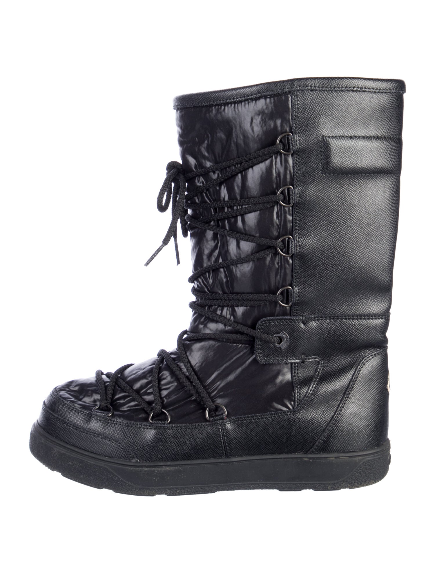 Moncler Nylon Lace-Up Boots