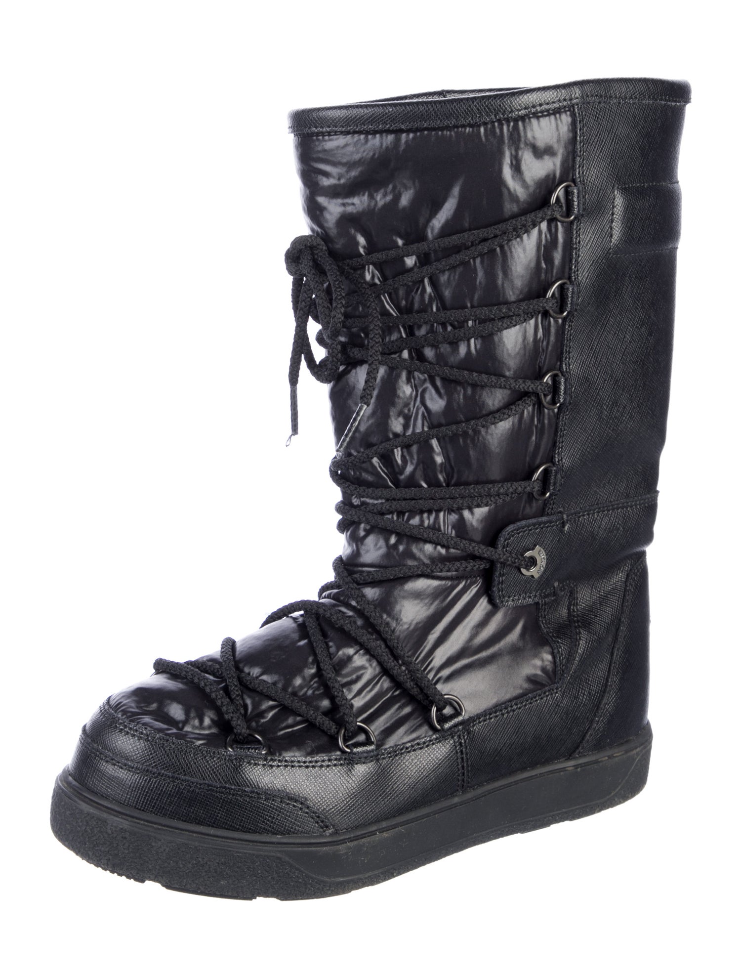 Moncler Nylon Lace-Up Boots