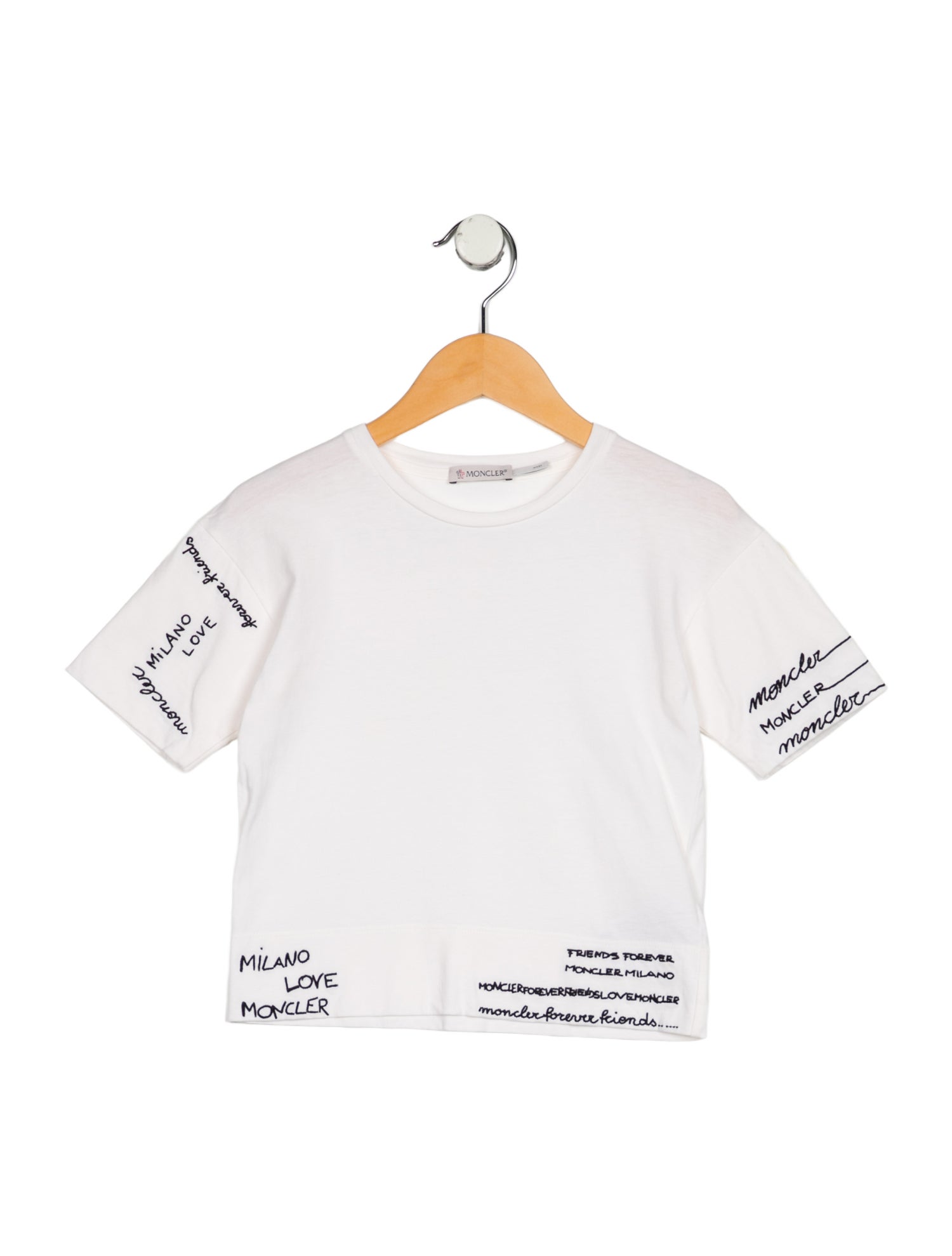 Moncler Moncler Girls' Embroidered Short Sleeve Top