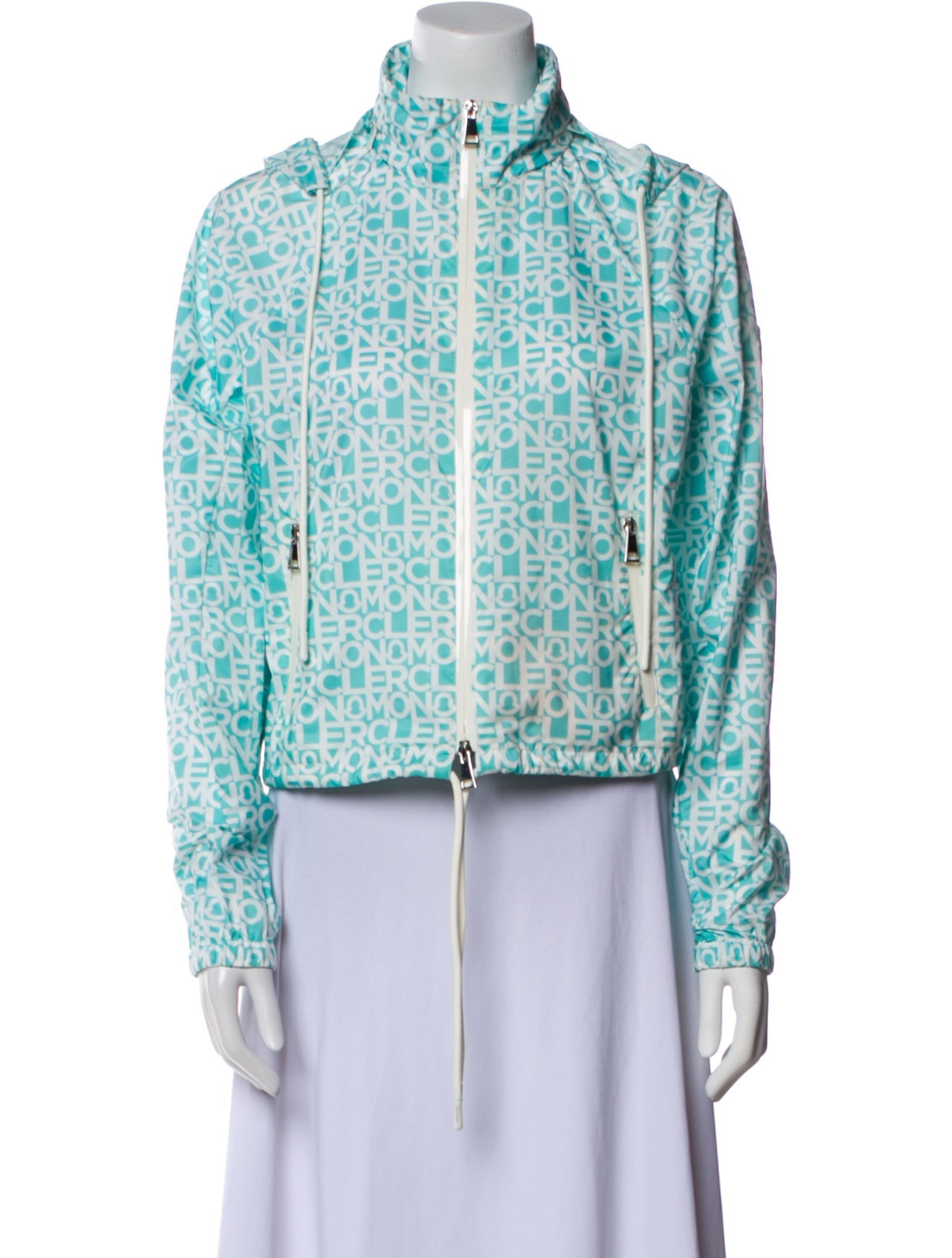 Moncler Alose Hooded Floral Print Evening Jacket