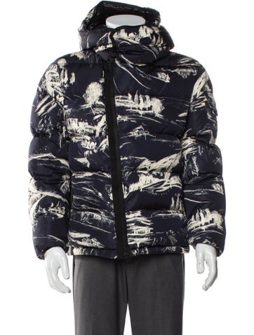 Moncler Outerwear Printed Puffer Coat M