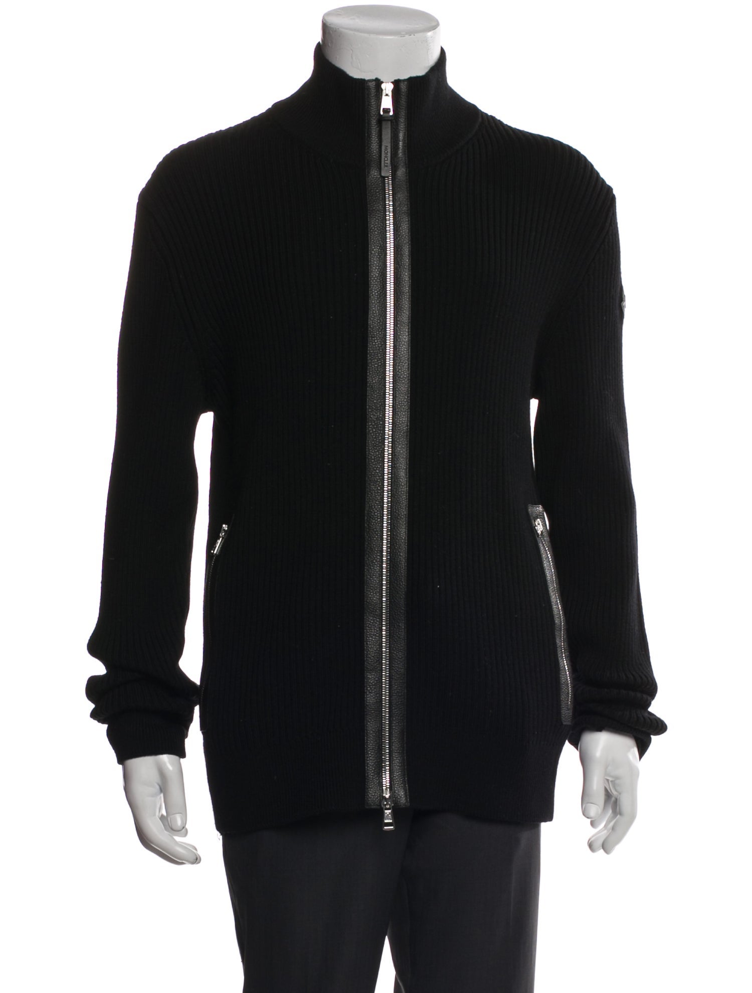 Moncler Virgin Wool Mock Neck Cardigan