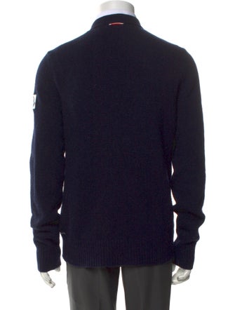 Moncler Gamme Bleu Virgin Wool Colorblock Pattern Cardigan
