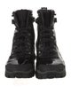 Moncler Patent Leather Mesh Accents Combat Boots