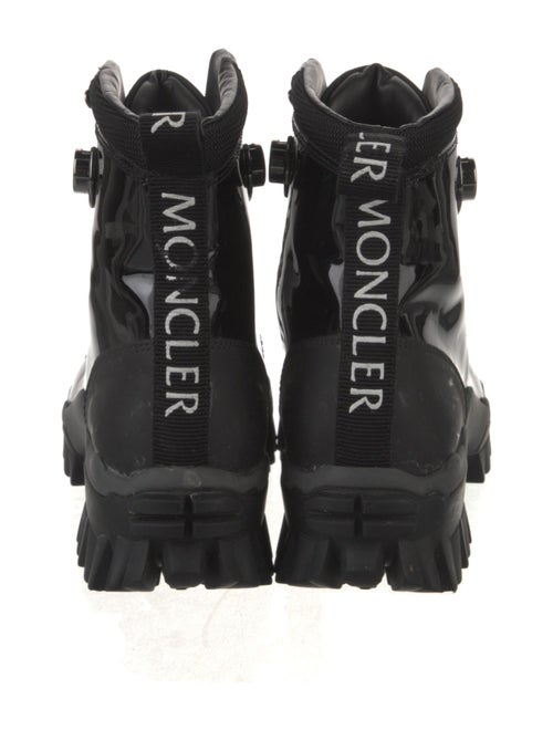 Moncler Patent Leather Mesh Accents Combat Boots