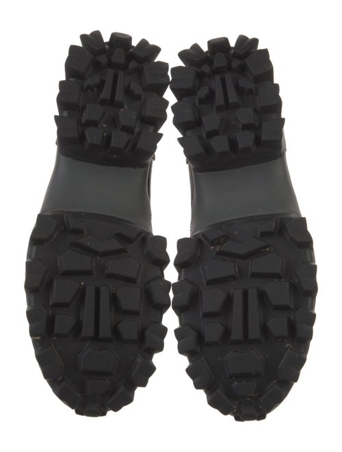 Moncler Patent Leather Mesh Accents Combat Boots